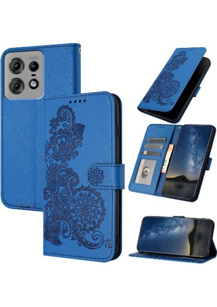 Motorola Kenar 50 Pro Kickstand Koruyucu Pu Deri Flip Case (Yurt Dışından)
