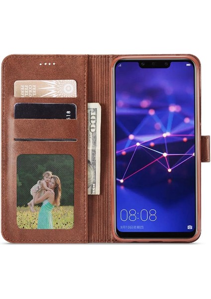 Tutucu Kart Yuvaları ile Huawei Mate 20 Lite Için Kılıf Cüzdan Buzağı Doku (Yurt Dışından)