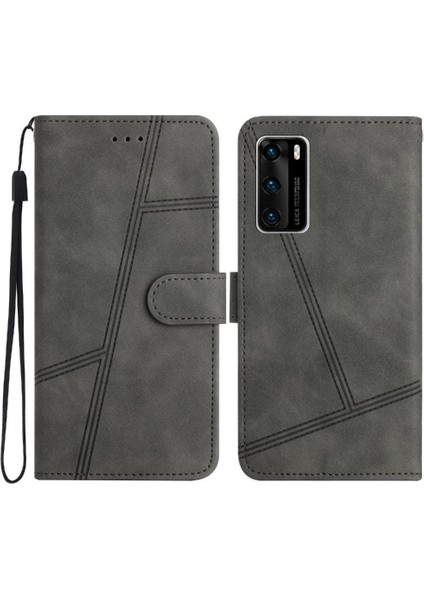 Huawei P40 Flip Folio Kart Yuvaları Için Flip Case Tutucu Manyetik Cüzdan Pu (Yurt Dışından)