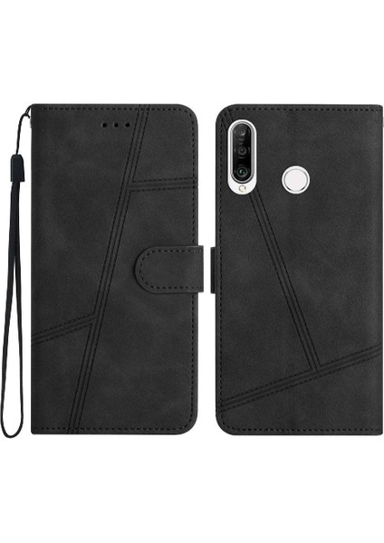 Huawei P30 Lite Flip Folio Cüzdan Pu Deri Tam Koruma Için Flip Case (Yurt Dışından)