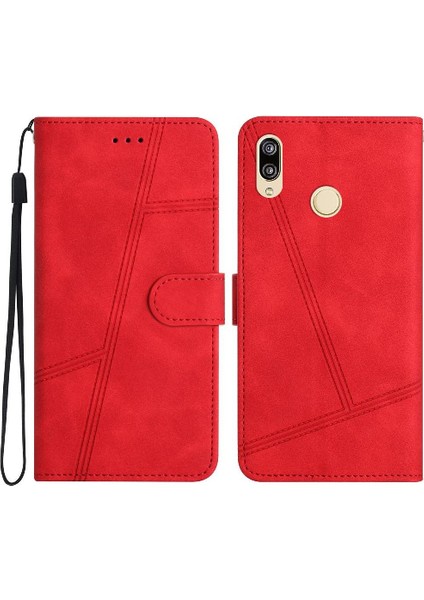 Huawei P20 Lite Için Flip Case Bilek Kayışı Cüzdan Pu Deri Flip Folio (Yurt Dışından)