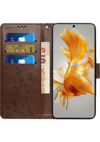 Huawei Mate 50 Için Filp Durumda Bilek Kayışı Kart Tutucu Manyetik Kapatma Pu (Yurt Dışından) modelleri