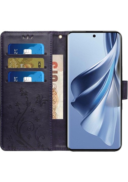 Oppo RENO10/OPPO RENO10 Pro Manyetik Kapatma Kart Tutucu Pu Için Filp Durumda (Yurt Dışından)