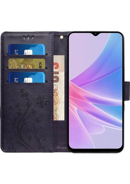 Oppo Için Filp Durumda A78/OPPO Pu Deri Kickstand Bilek Kayışı Kart Tutucu (Yurt Dışından)