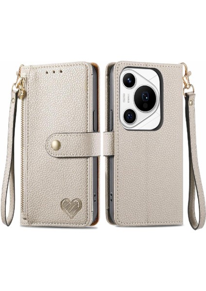 Huawei Pura 70 Pro Için Flip Case Artı Aşk Cüzdan Fermuar Darbeye Vaka (Yurt Dışından)