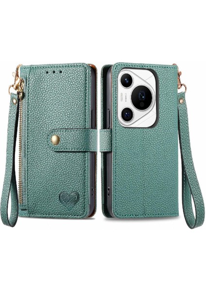 Huawei Pura 70 Pro Için Flip Case Artı Aşk Cüzdan Fermuar Darbeye Vaka (Yurt Dışından)