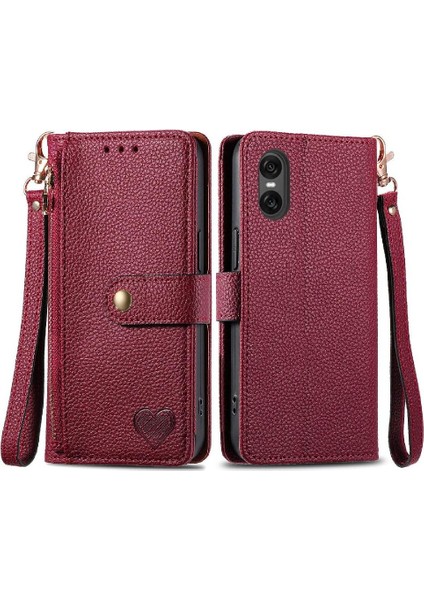 Sony Xperia 10 Vı Için Flip Case Cüzdan Darbeye Aşk Fermuar Deri (Yurt Dışından)