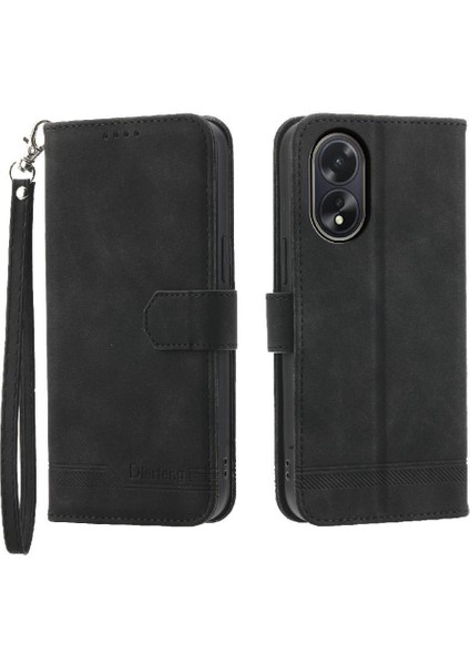 Oppo A38 4g Premium Bileklik Manyetik Kapatma Kart Yuvaları Için Flip Case (Yurt Dışından)