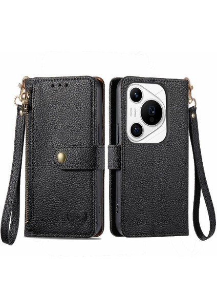 Huawei Pura 70 Pro Için Flip Case Darbeye Aşk Cüzdan Fermuar Deri (Yurt Dışından)