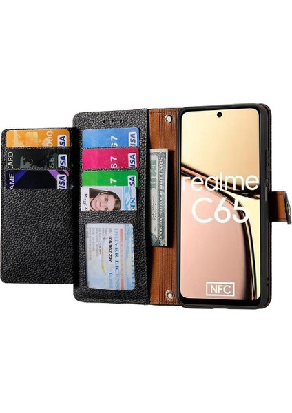 Realme C65 Aşk Fermuar Cüzdan Deri Kılıf Için Flip Case Darbeye (Yurt Dışından)