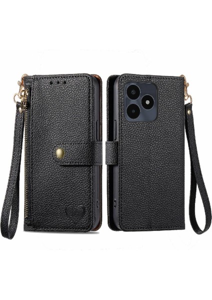 Realme Not Için Flip Case 50 Deri Kılıf Aşk Cüzdan Fermuar Darbeye (Yurt Dışından)
