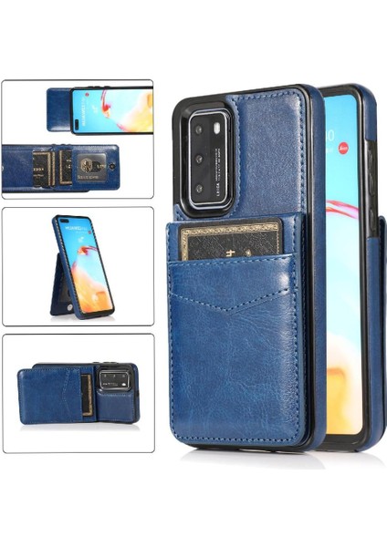 Huawei P40 Manyetik Toka Kickstand Vaka Cüzdan Kartı ile Uyumlu (Yurt Dışından)