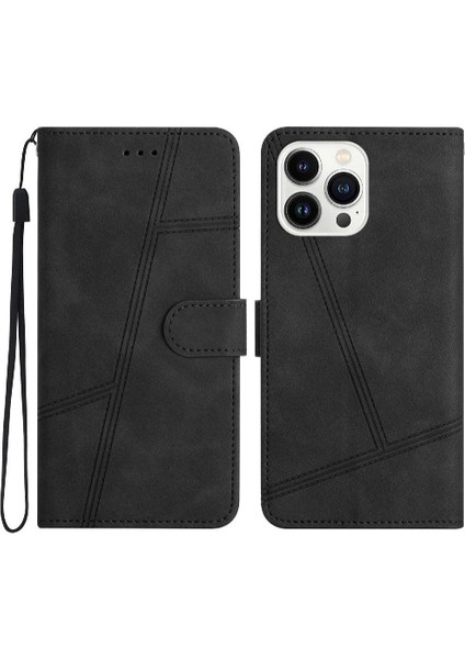 IPhone 12 Için Flip Case Pro Max Bilek Kayışı Flip Folio Tam Koruma Pu (Yurt Dışından)