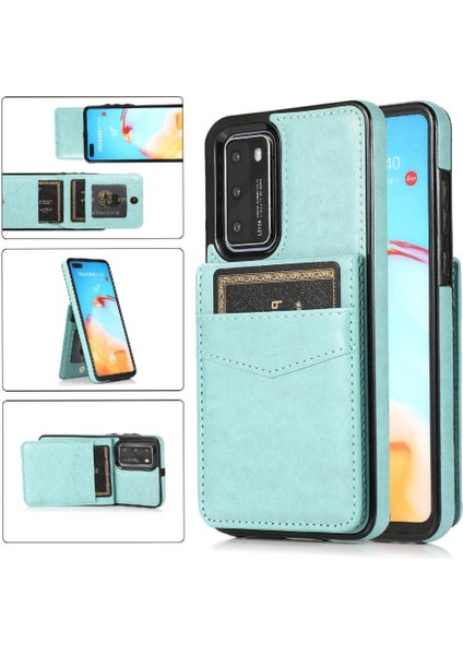 Huawei P40 Manyetik Toka Kickstand Vaka Cüzdan Kartı ile Uyumlu (Yurt Dışından)