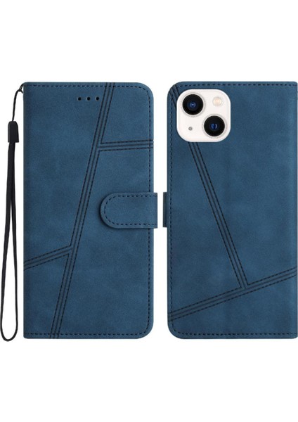 IPhone 13 Için Flip Case Flip Folio Tam Koruma Kartı Yuvaları Tutucu Bilek (Yurt Dışından)