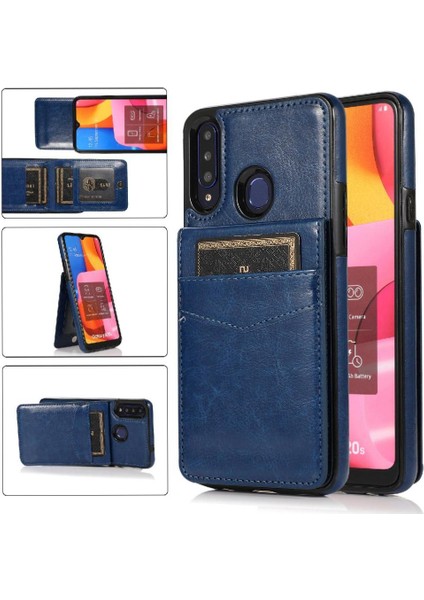 Samsung Galaxy A20S Kart Tutucu Kılıf Cüzdan Manyetik ile Uyumlu (Yurt Dışından)