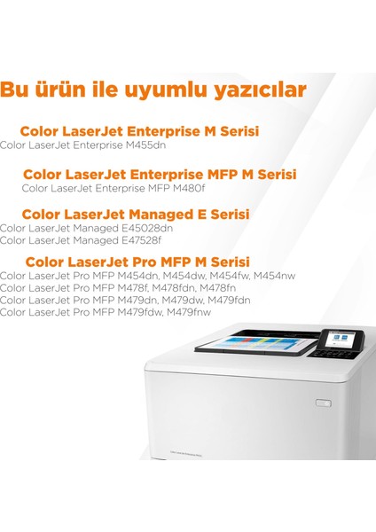 Color Laserjet Pro Mfp M478FDN Muadil Toneri Hp Uyumlu - Çipli / 415A Muadil Toner Set - Çipli modelleri