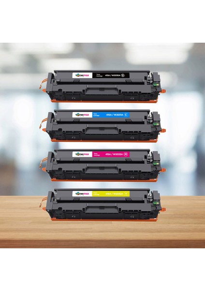 Color Laserjet Pro Mfp M454NW Muadil Toneri Hp Uyumlu - Çipli/ 415A Muadil Toner Set - Çipli