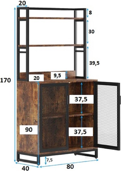 Tel Kapaklı Mutfak Banyo Düzenleyici Raf Kahve Köşesi Çok Amaçlı Raf