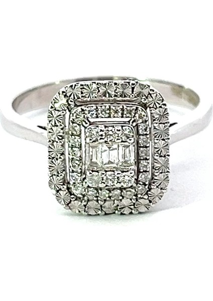 0,19 Ct 3,49 gr Baget Kesim Pırlanta Yüzük