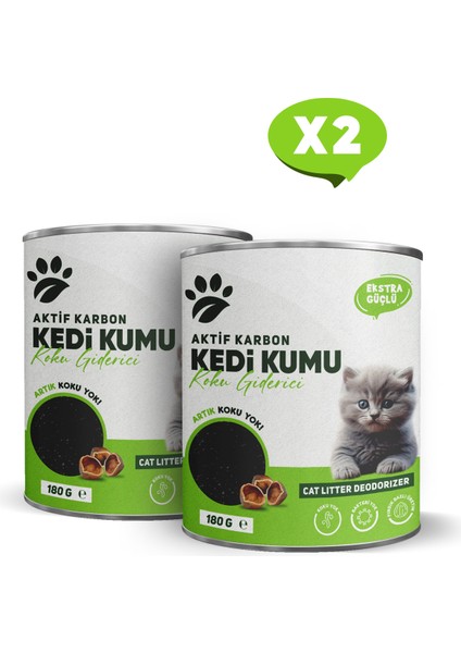 Kedi Kumu Koku Giderici Aktif Karbon 180 gr 2'li Paket