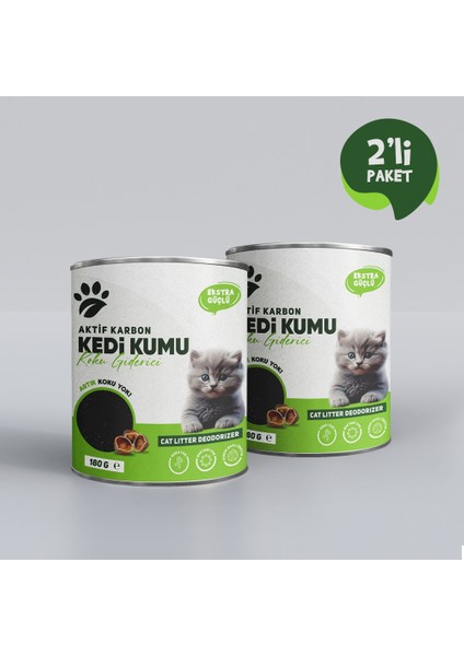 Kedi Kumu Koku Giderici Aktif Karbon 180 gr 2'li Paket