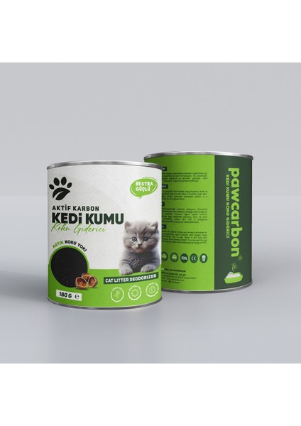 Kedi Kumu Koku Giderici Aktif Karbon 180 gr 2'li Paket