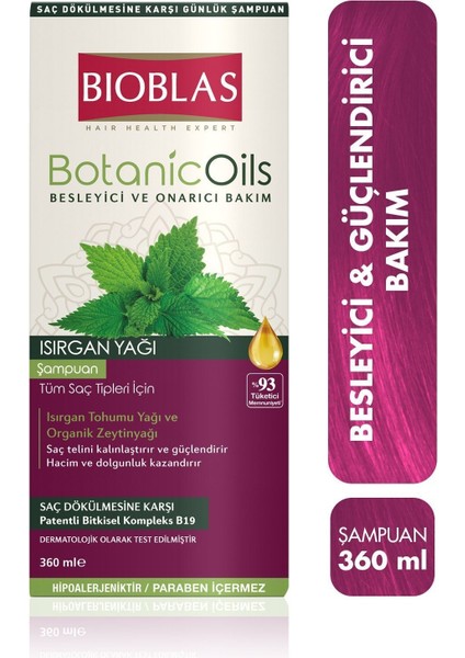 Botanic Oils Isırgan Yağlı Şampuan 360 ml