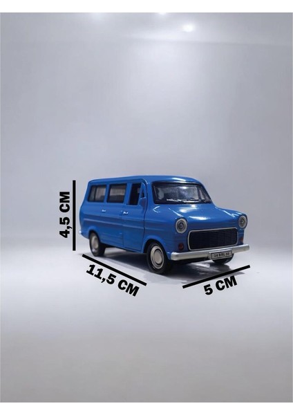 Nostaljik Metal Çek Bırak Ford Sesli ve Işıklı Minibüs Mavi ( 1/36 Ölçek ) modelleri