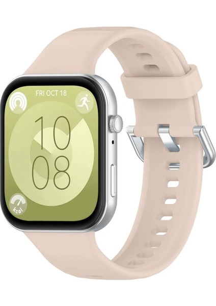 Huawei Watch Fit 3 / Fit 4 / Fit 4 PRO ile Uyumlu Kordon Jel Silikon Tokalı Kayış