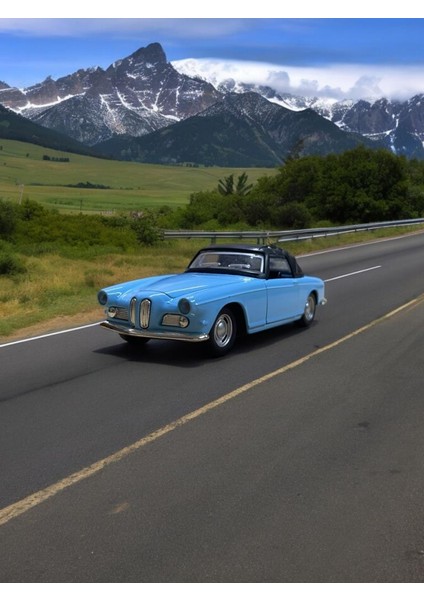 Nostaljik Metal Çek Bırak Araba Mavi Kapılar Açılır ( 1/36 Ölçek ) Mod:2