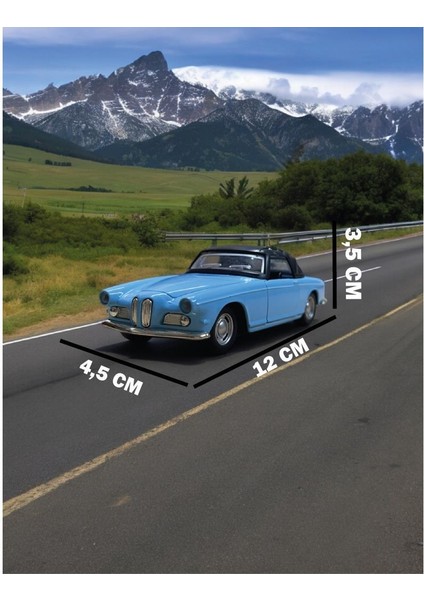 Nostaljik Metal Çek Bırak Araba Mavi Kapılar Açılır ( 1/36 Ölçek ) Mod:2 modelleri