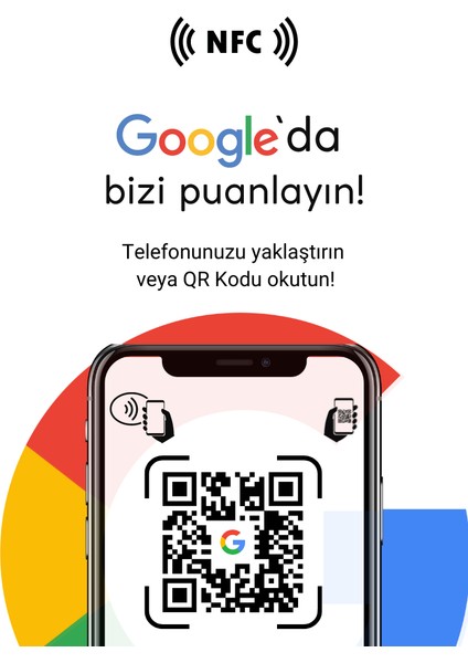 Masa Üstü NFC ve QR Kodlu Google Yorum ve Puanlama Standı Föylük TASARIM 121