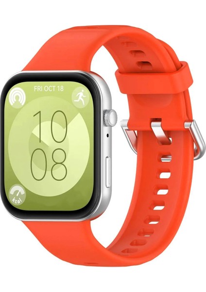 Huawei Watch Fit 3 / Fit 4 / Fit 4 PRO ile Uyumlu Kordon Jel Silikon Tokalı Kayış