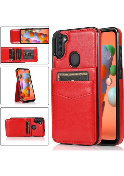 Kredi Premium Deri Manyetik ile Samsung Galaxy A11 ile Uyumlu (Yurt Dışından)