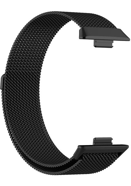 Huawei Watch Fit 3 Uyumlu Metal Hasır Magnetik Mıknatıslı Kordon Örgü Kayış Milano Manyetik Strap