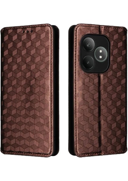 Realme Gt 6 Cüzdan Pu Deri Manyetik Kapatma 3D Desen Için Flip Case (Yurt Dışından)