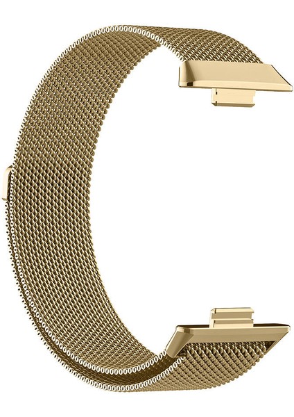 Huawei Watch Fit 3 Uyumlu Metal Hasır Magnetik Mıknatıslı Kordon Örgü Kayış Milano Manyetik Strap