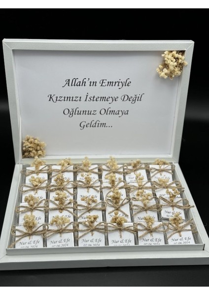 Mirabella Gift Kız Isteme Çikolatası Söz Nişan Nikah Kız Isteme 48 Adet Cipso Süslemeli Isteme Çikolatası