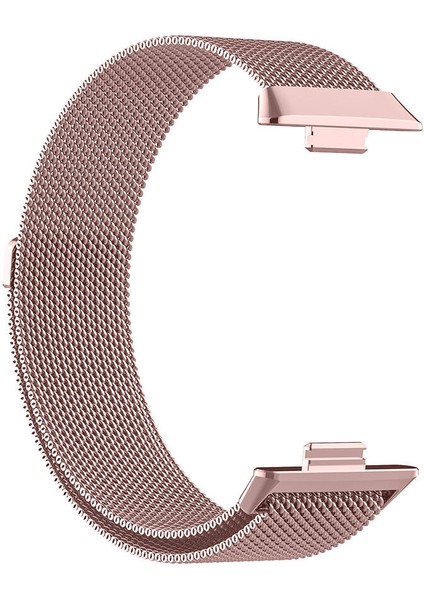 Huawei Watch Fit 3 Uyumlu Metal Hasır Magnetik Mıknatıslı Kordon Örgü Kayış Milano Manyetik Strap