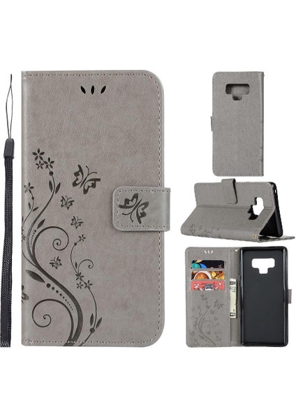 Samsung Galaxy Not 9 Bilek Kayışı Için Filp Durumda Kart Tutucu Kickstand Pu (Yurt Dışından)