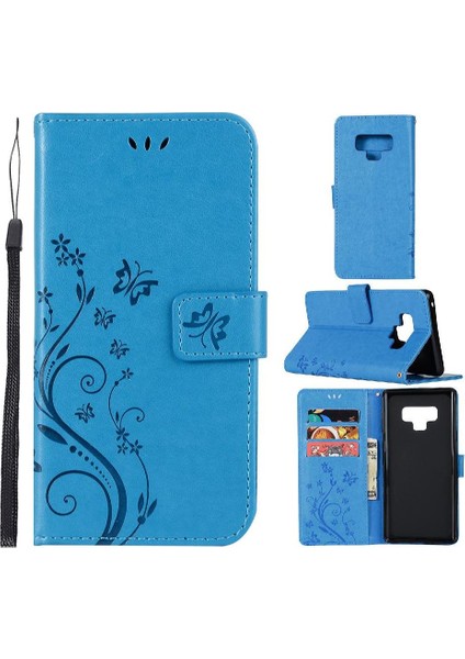 Samsung Galaxy Not 9 Bilek Kayışı Için Filp Durumda Kart Tutucu Kickstand Pu (Yurt Dışından)