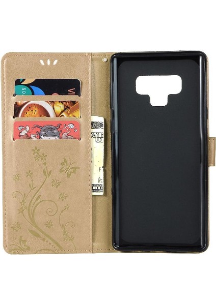 Samsung Galaxy Not 9 Bilek Kayışı Için Filp Durumda Kart Tutucu Kickstand Pu (Yurt Dışından)
