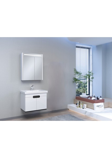 Troy 60 cm Beyaz Hazar Banyo Dolabı
