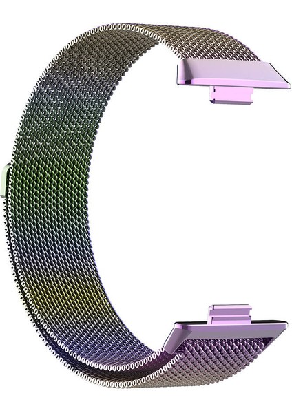 Huawei Watch Fit 3 Uyumlu Metal Hasır Magnetik Mıknatıslı Kordon Örgü Kayış Milano Manyetik Strap