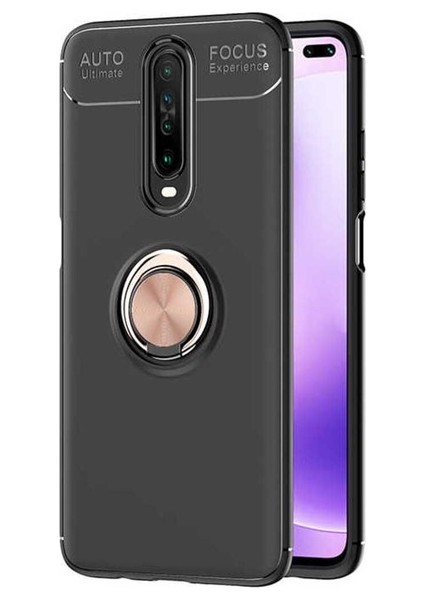 Xiaomi Redmi K30 Uyumlu Kılıf Ravel Silikon Kapak, Siyah-Rose Gold