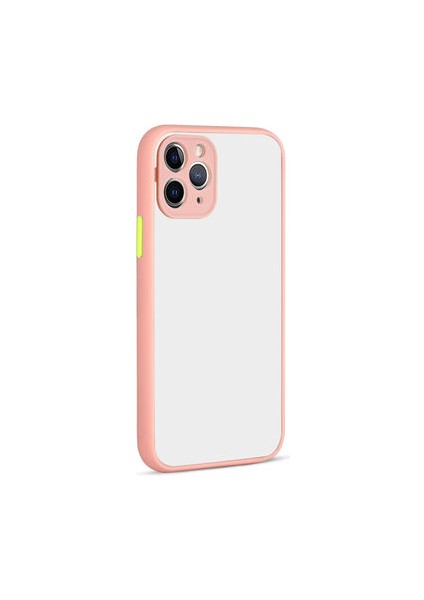 iPhone 12 Pro Max Kenarları Renkli Arkası Buğulu Şık Hux Silikon Kılıf