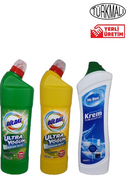 Çamşır Suyu Güldal 1250 ml X2 Adet + Mr.bee Sıvı Krem Amonyak 750 ml