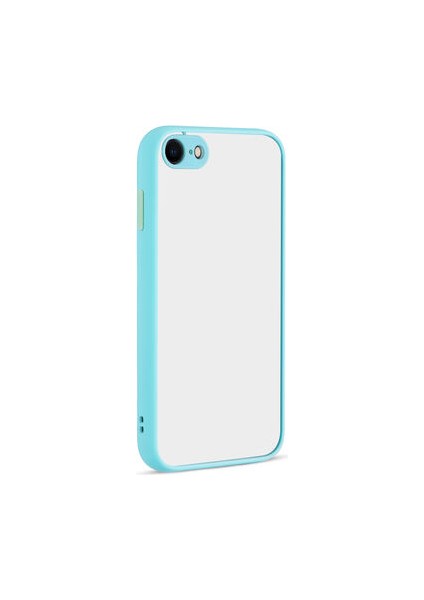 iPhone 8 Kenarları Renkli Arkası Buğulu Şık Hux Silikon Kılıf