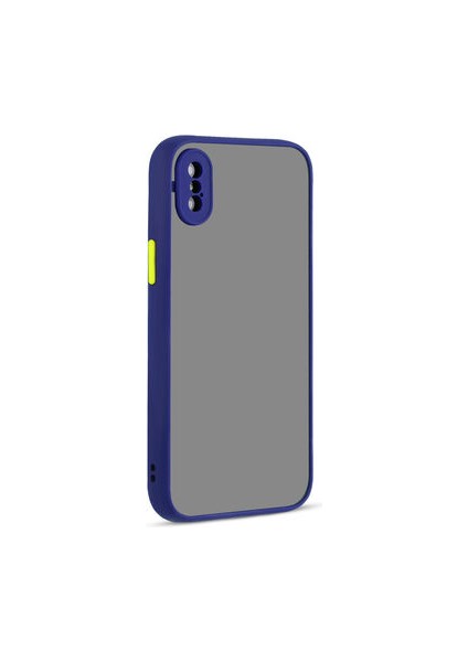 iPhone Xs Kenarları Renkli Arkası Buğulu Şık Hux Silikon Kılıf